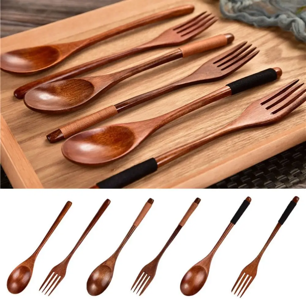 Wooden Spoon Fork Kitchen Accessories cutlery set western style cutlery set picnic cutlery set picnic tableware camping cutlery set wooden cutlery set wooden cooking spoons