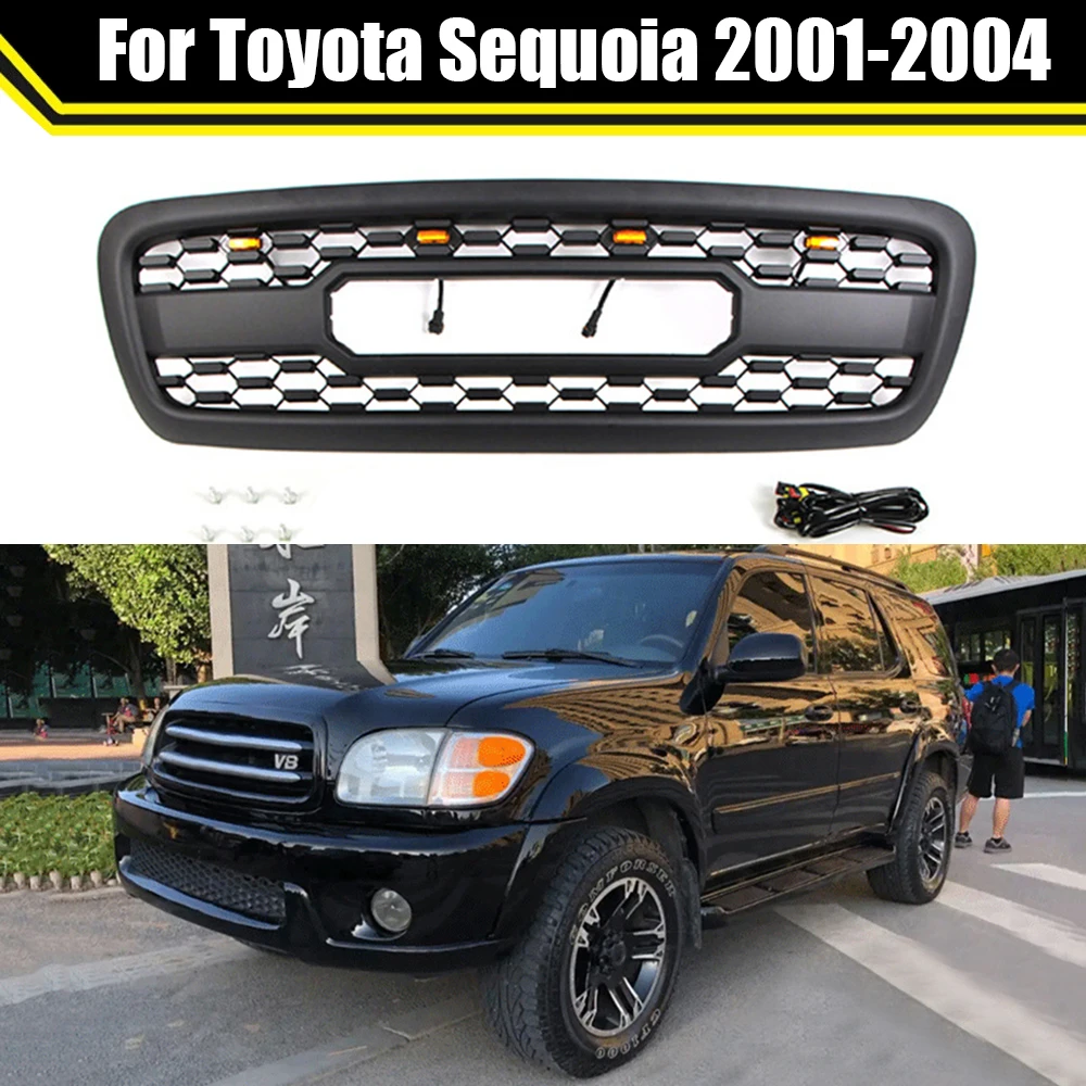 Car Front Bumper Grill Radiator Grille For Toyota Sequoia 20012004 High Quality Trim Hood Mesh