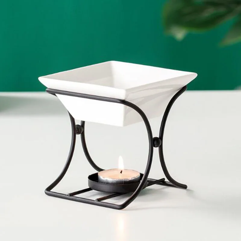 Artigianato Creativo In Ferro A Forma Di X Con Una Ciotola In Ceramica Candela Forno Per Aromaterapia Lampada A Olio Portacandele Per Uso Domestico Br