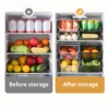 WORTHBUY Refrigerator Storage Box Stackable Storage Bins Kitchen Transparent Crisper Multifunctional Organizer Box With Lid 3