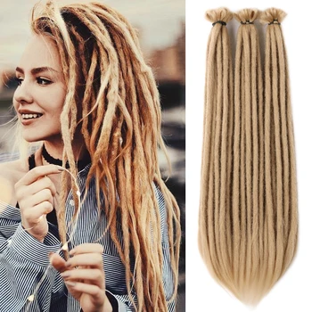 10 Strands 20inch Synthetic Dreadlocks Hair Extensions Soft Handmade Crochet Hair Transplant Blonde Braid Hairs For Women Girl 1