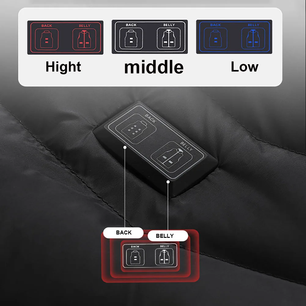 11 Areas Heated Jacket Winter Electric Men Women Jacket USB Heating Heated Vest Moto Thermal Coat S-8XL