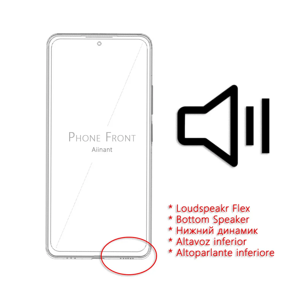 Flex Cable Flex Cable Replacement AiinAnt For Xiaomi Redmi Note 7 8 9 7A 8A 9A 8T 9T 9S Pro Plus Loud Speaker Bottom Loudspeaker Sound Buzzer Ringer Flex Cable