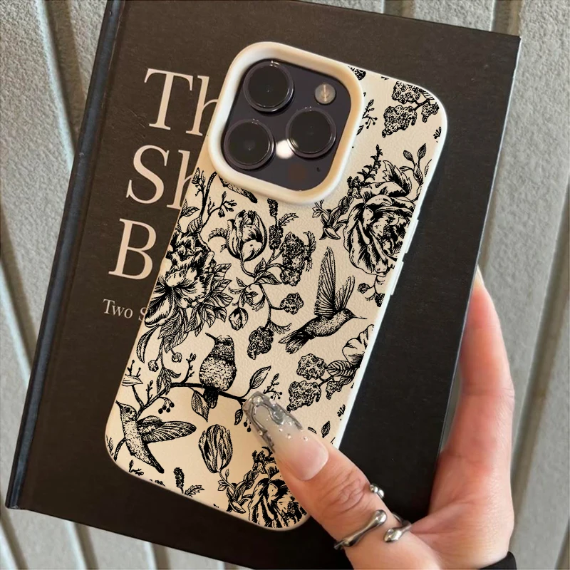 Blue Bird Flowers Pattern Design Soft Phone Case Cover