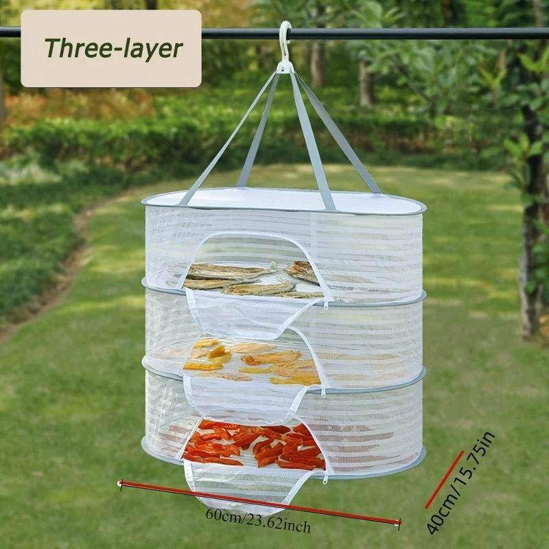 1pc Multi-Functional Three-Layer Collapsible Drying Net,Suitable for Fish, Vegetables,Perfect Storage Solution for Balconies