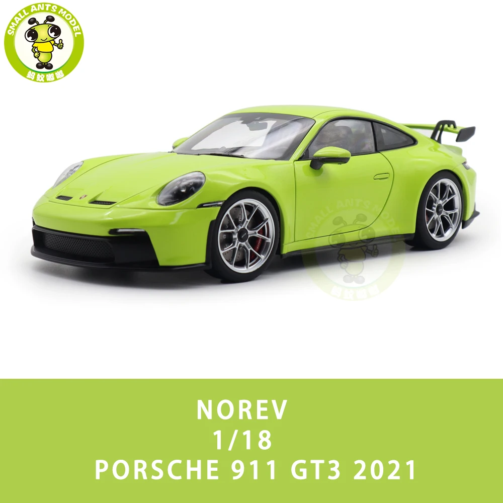 

1/18 911 GT3 992 кислотный зеленый Norev 2021 187383 187384 модель игрушечной машины под давлением подарки отцу мужу парню