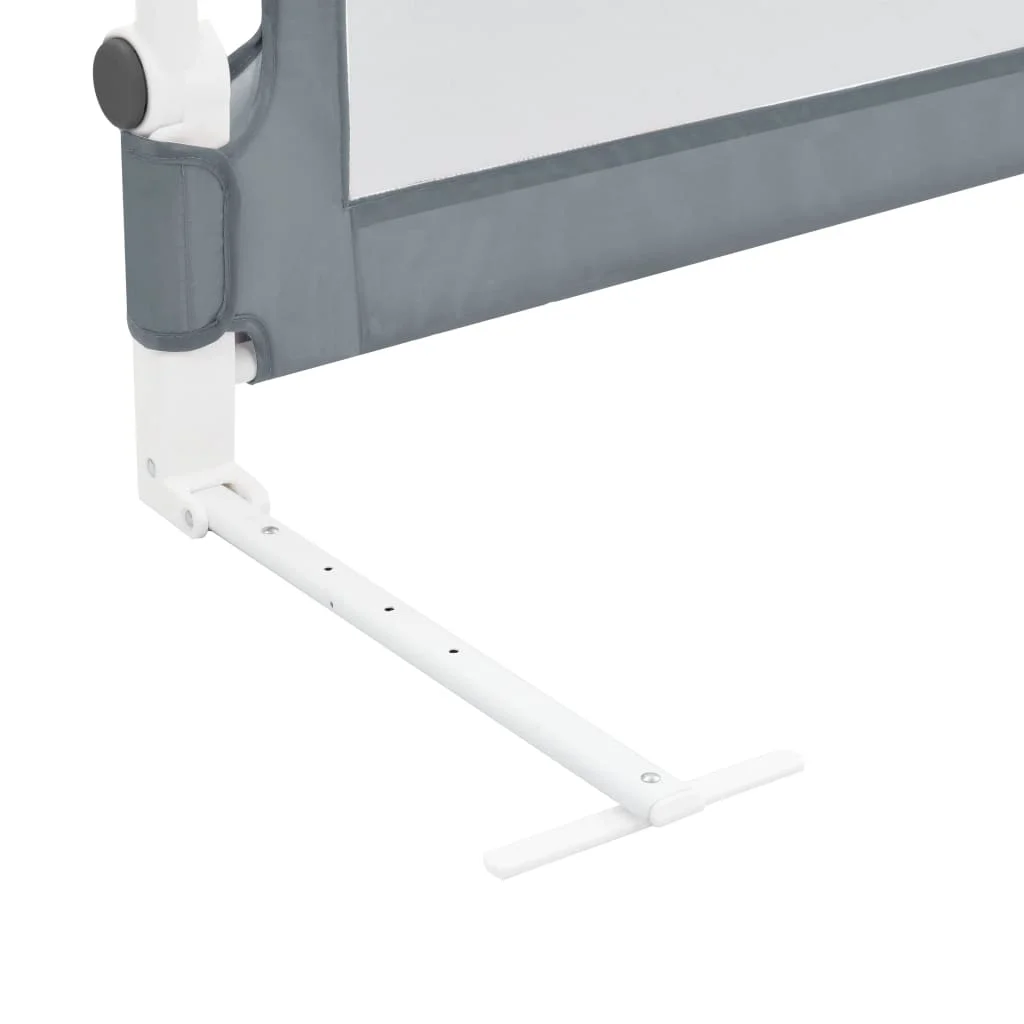 Barrera de seguridad para cama infantil, 180x42 cm, poliéster, color gris