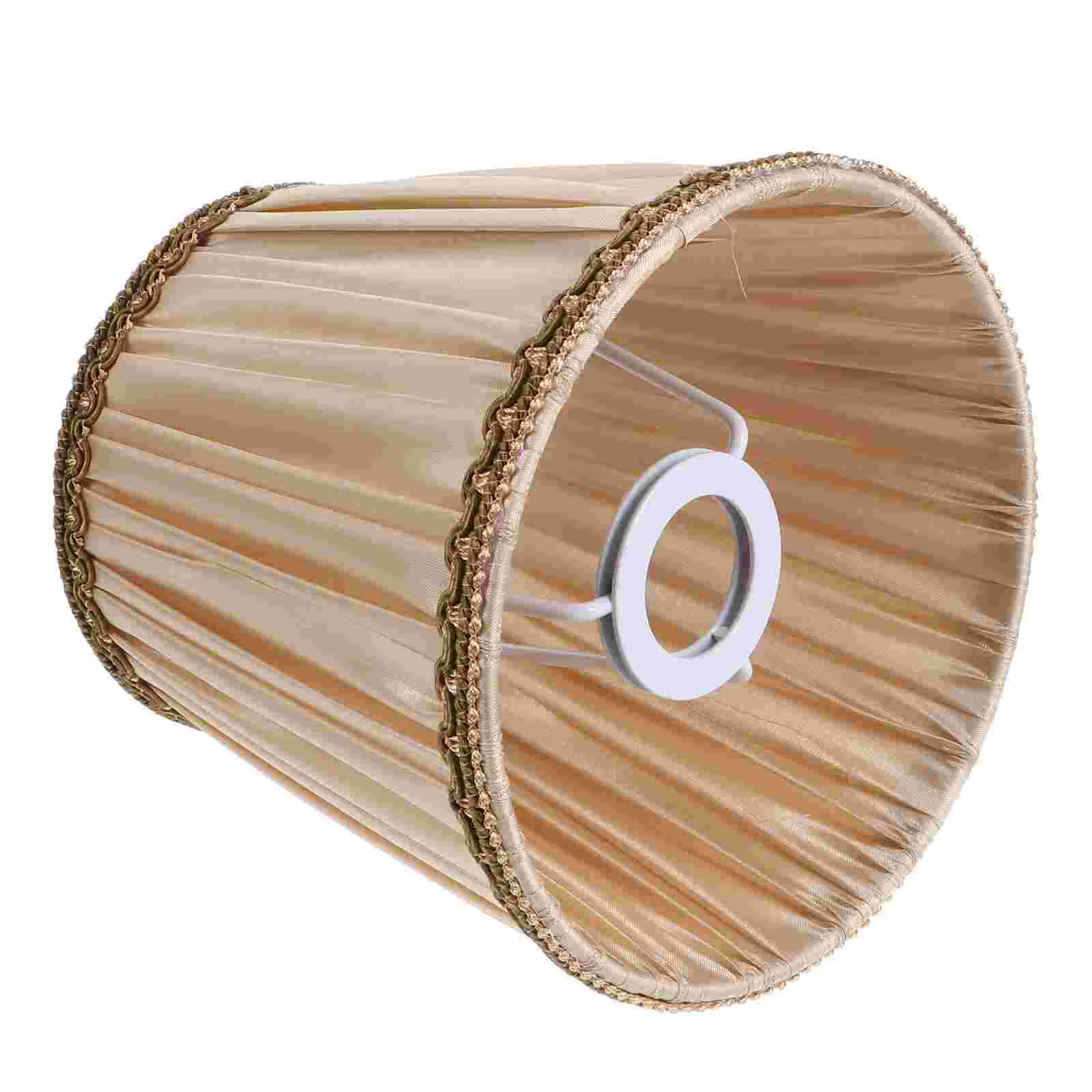 

Lampshade Home Gold Table Table Lampsation Shades Fabric Chimney Table Protector Barrel Desk Pleated Lace European Style