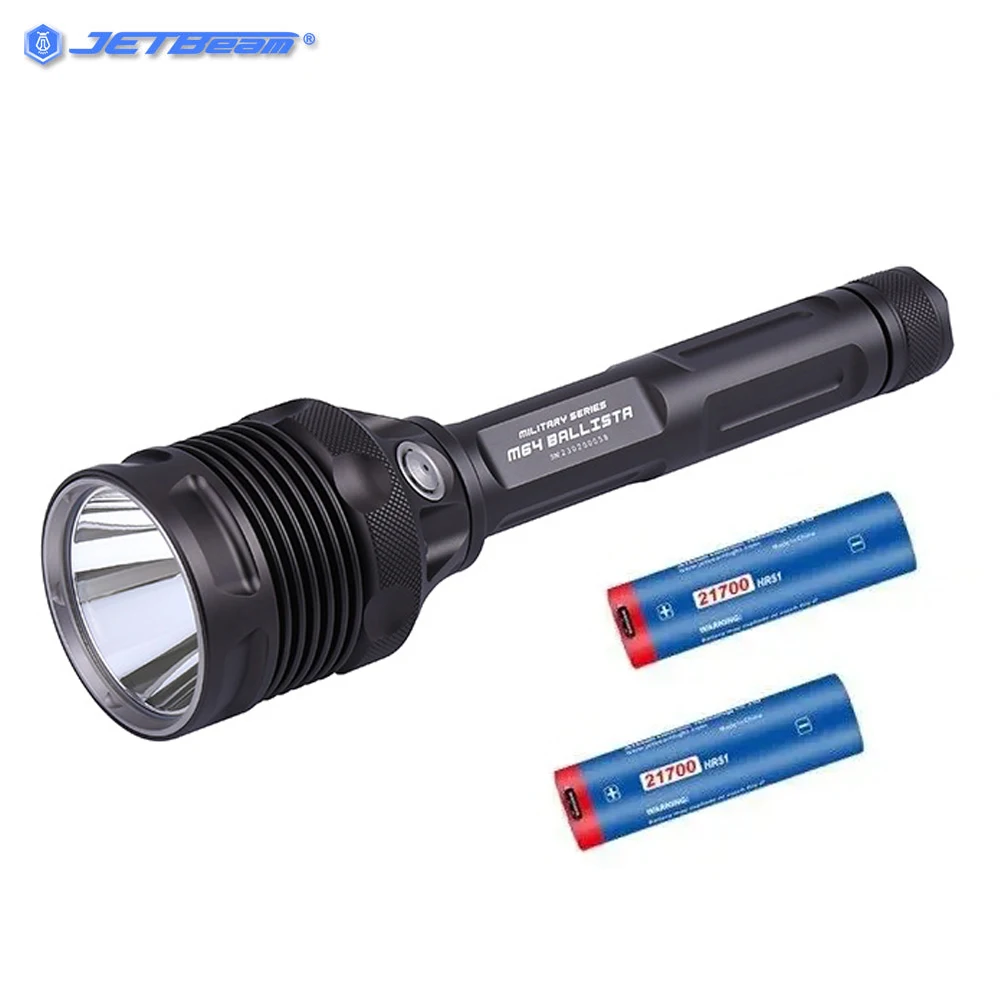 JETBeam M64 Flashlight SBT-90 LED 6800LM Super Long Rang 1200 Meter Torch USB-C Rechargeable 21700 Battery Search Rescue Light
