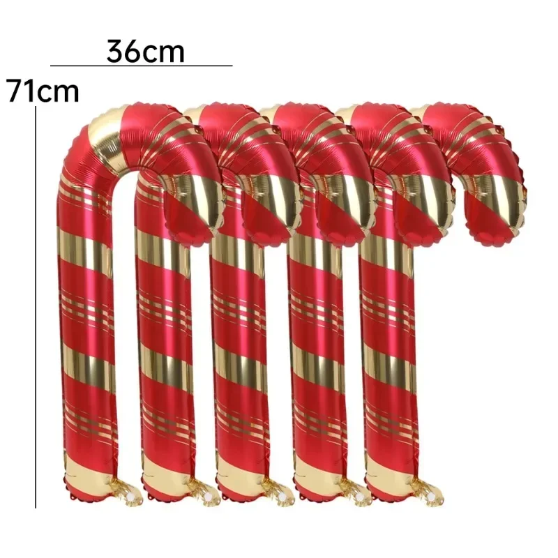 thumbnail image 1 of 5/30 piezas de globos navideños con forma de bastón de caramelo, de aluminio, de Papá Noel, para colgar en la fiesta de Navidad de los niños, 1 of 5