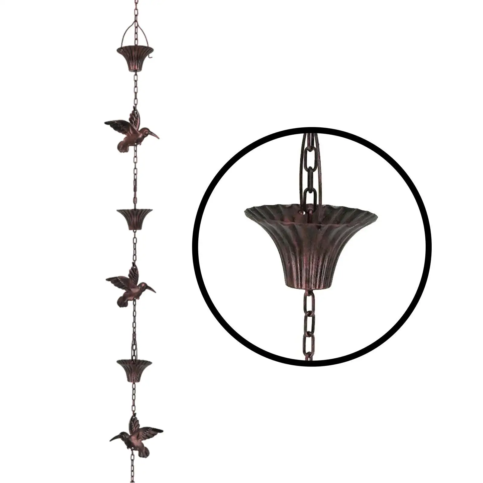 Bird Rain Chain Easy Installation Functional Rainwater Diverter Rainchain Hanging for Rainwater Garden Villas Outdoor House