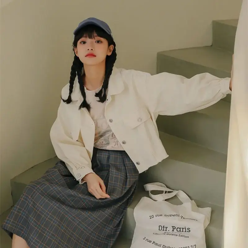 Early Spring Season 2024 Spring Autumn New Loose Short Coat Women's Autumn Baseball Suit American Style Street Crowd Solid Color