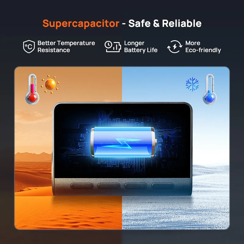 70mai A800SE 4K車載DVR、リアまたはインテリアカメラ対応、24時間駐車