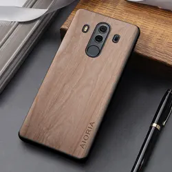 Elegant Wooden Pattern Leather Case - Unique Design, Lightweight & Durable Cover for Mate 10 Pro (Beige)
