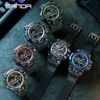 SANDA 3133  Week Day Display Digital Analog Watch Alarm Mode Teenager Student Electronic Wrist Clock Trendy Fashion Waterproof 6