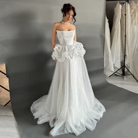 Eightree 2025 A-Line Princess Wedding Dresses Boho Beach Strapless Tulle Bridal Dress Long Wedding Ball Prom Gowns Customized 1