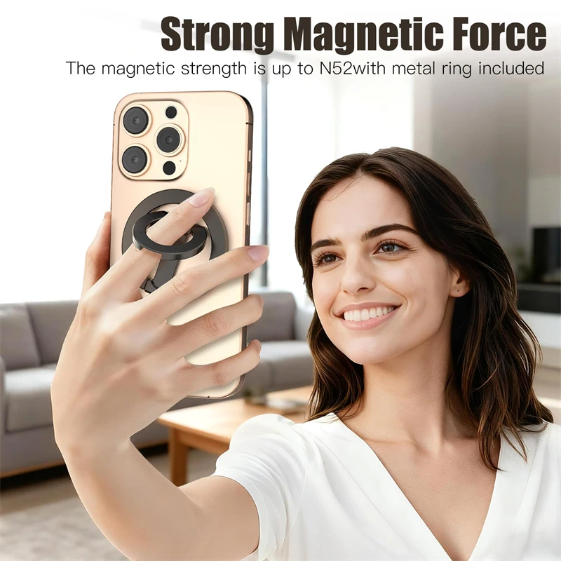 Magnetic Dual-Sided Phone Stand Grip with Car Mount Capability
