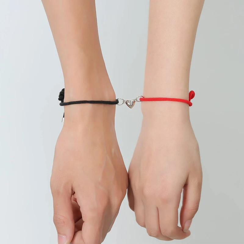 2 stücke Liebe Magnetische Herz Armband Schmuck Zubehör Armband Paar Armband Andenken Party Mode Elegantes Geschenk