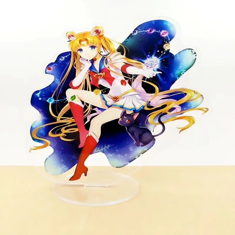 Anime Giapponese Sailor Moon Tsukino Usagi Periferiche Anime Doll Acrilico Standing Sign Garage Kit Decorazione Piccoli Regali