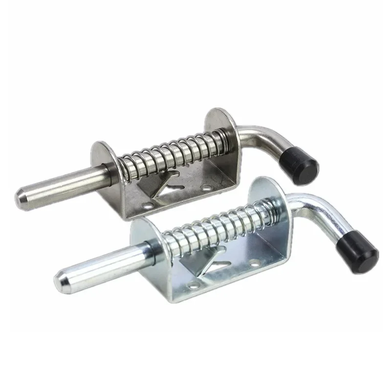 Latch Loaded Metal Security Barrel Bolt Latch 1PC 128mm*32mm Silver Tone Spring Latches Door Cabinet Hinges Hardware