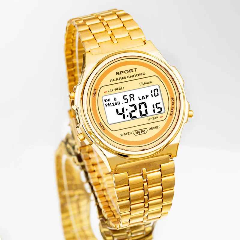

YIKAZE Retro Steel Strap Watch Women's Digital Watch Luxury Round Dial Business Clock Multifunction Sports Electronic Wristwatch