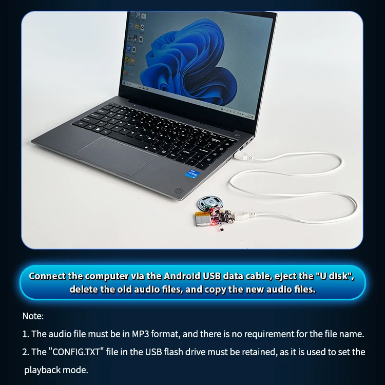 MP3 Voice Music Playback Chips,4/16MB Magnet Control USB Download Sound Module for Christmas Birthday Card Toys Gifts