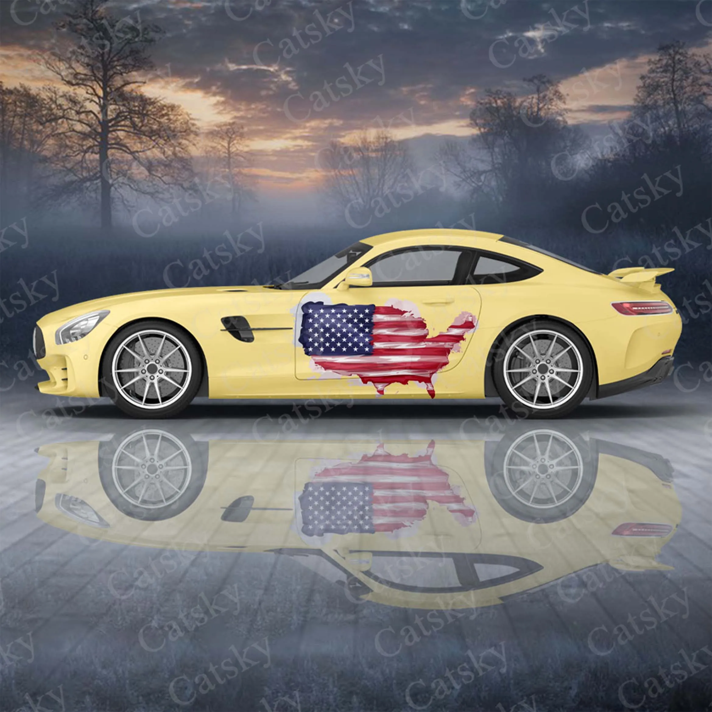 

America 2pcs/Set Car Sticker for Universal Large Car Sticker for Univers, Car Stickers on The Left and Right Sidesal