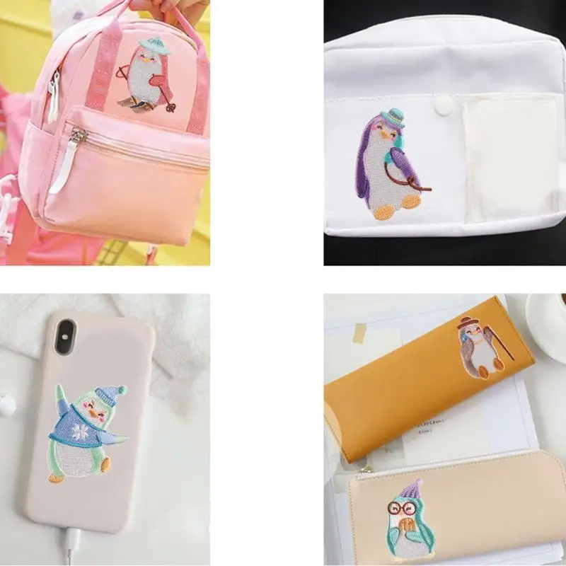 8 PCs Stickflächen Pinguine Eisen auf Flecken auf Flecken für Rucksäcke Y08E – Detail 7