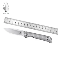 Kizer Survival Knife Begleiter Mini Ki3458RA2 Titanium Handle with M390 Steel Blade Hunting Knife Outdoor Tools 1