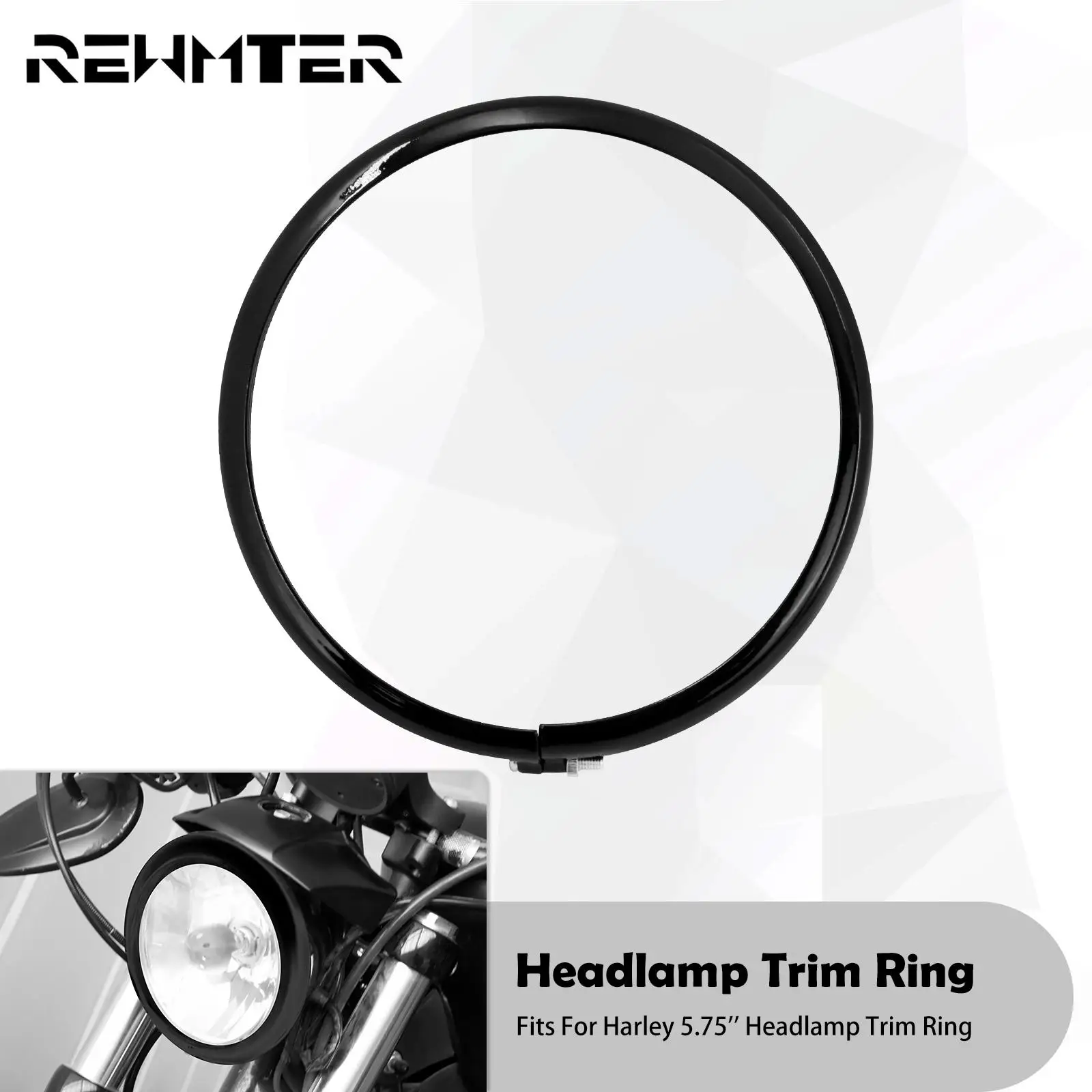 

Motorcycle 5.75'' Headlight Headlamp Trim Ring Black For Harley Softail Standard Street Bob FXBB FXST Dyna Sportster XL 883 1200