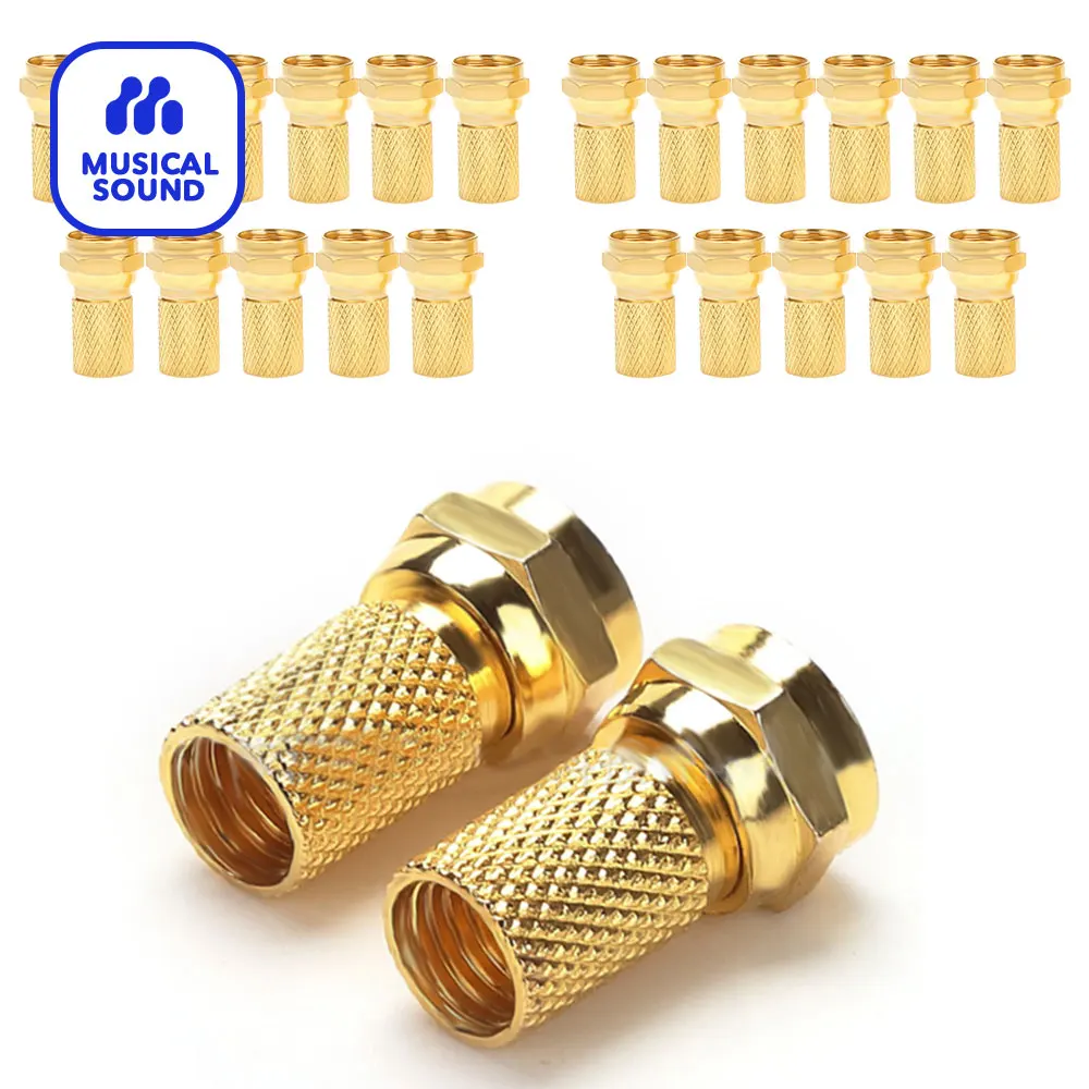 Connettore Per Raccordo A Compressione Per Cavo Coassiale 24Pcs Per Cavo Coassiale Rg6 Connettore Tipo F Rg6 Spina Adattatore Coassiale Coassiale Coas