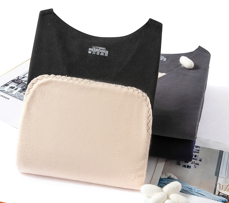 Thermo-Shirt für Herren und Damen, warmes Oberteil, Unterhemd, Winter-Thermo-Unterwäsche, plus Samt, verdickte Oberteile, ärmellose Weste, Hemden – Detail 5