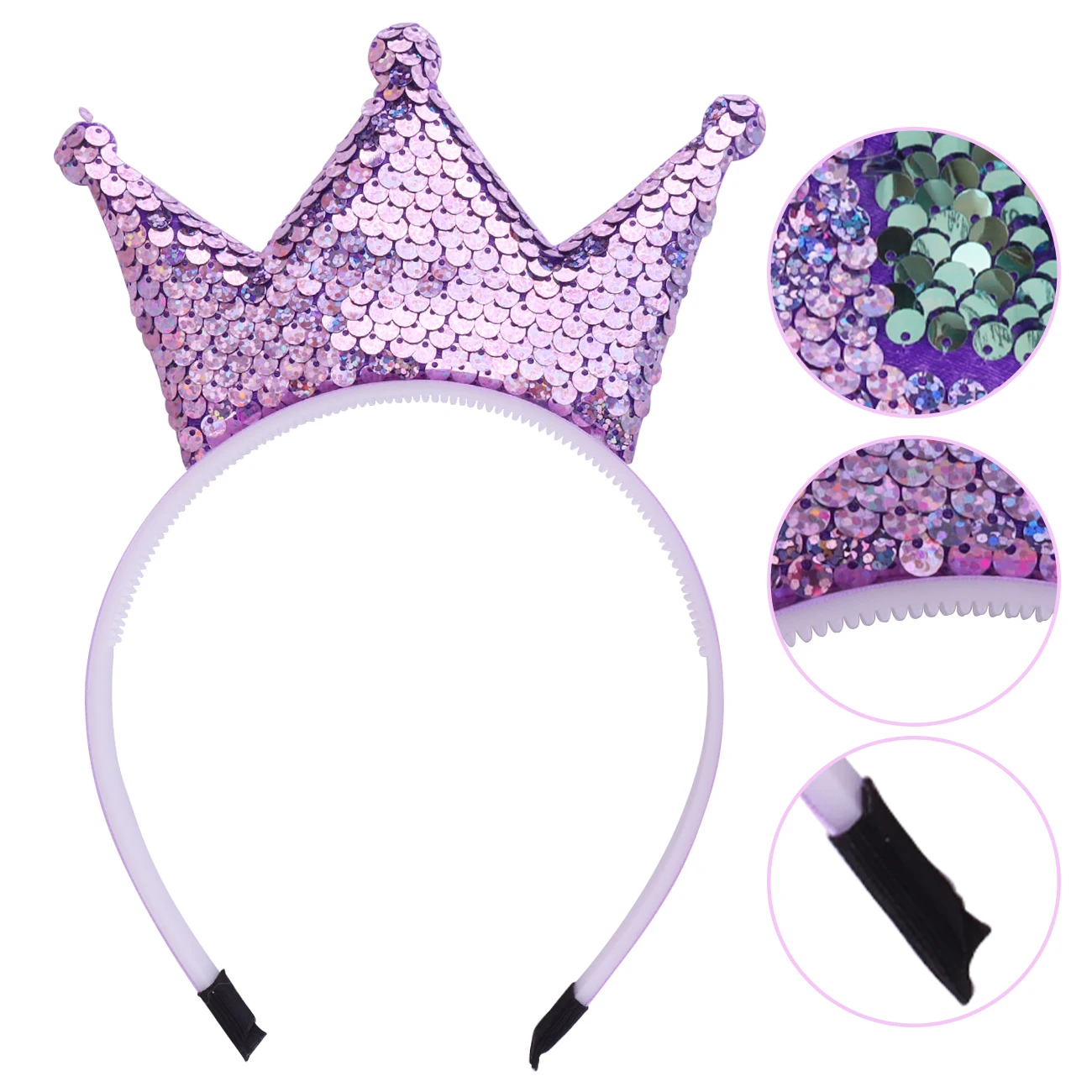 Pailletten Krone Stirnband Mädchen Haar bänder Glitzer Kronen Haar Reifen Frauen Haarschmuck für Party begünstigt Kopfschmuck Geschenk – Detail 8