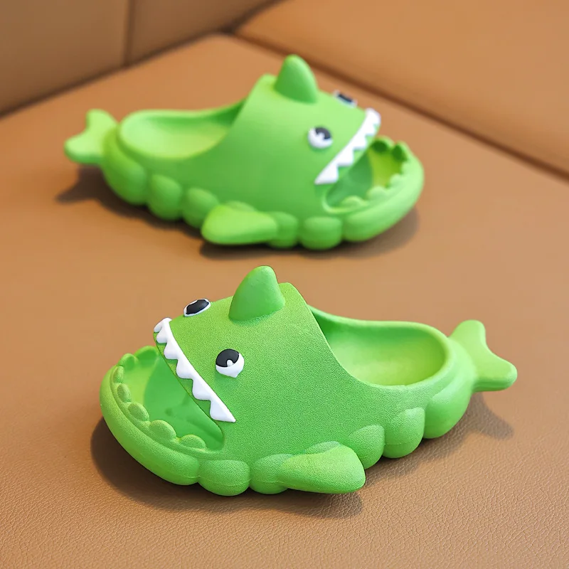 

Kids Slippers Summer Boys & Girls Cute Shark Indoor Bathroom Bath Baby Beach Shoes 2023 New Children Unisex Fashion Breatheable
