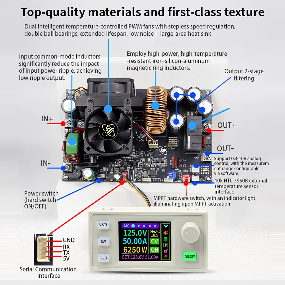 XY12550S Programmable DC-DC Buck Power Supply Module 12-140V to 0
