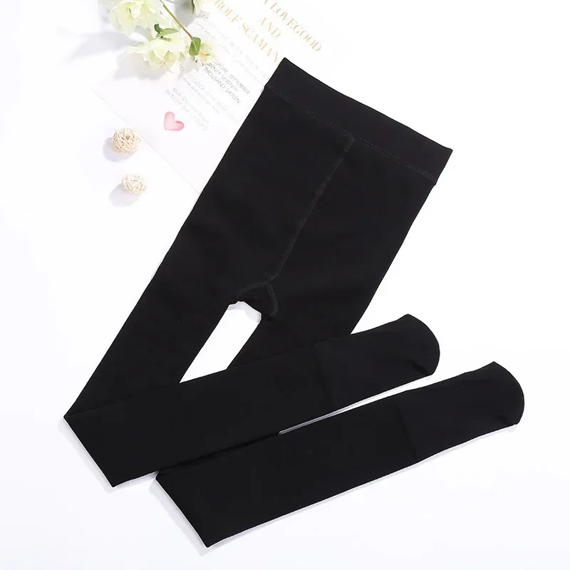 Black Skin Penetrating Leggings Net Red Flight Attendant Socks Women\'s Thickened Black Silk Fake Flesh Penetrating Leggings
