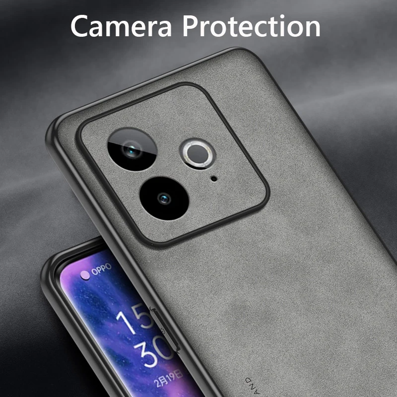 Luxury Retro Leather Skin Feel Shockproof Matte Silicone Case Cover