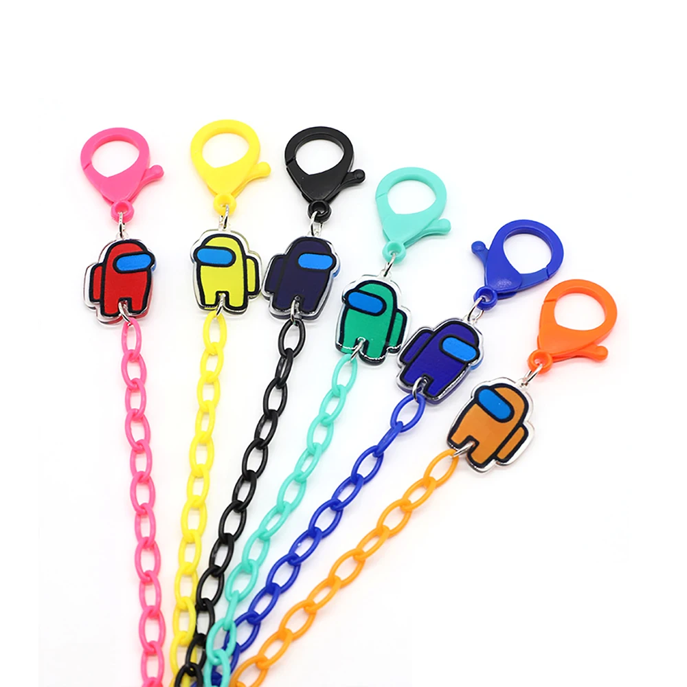 Face Mask Chain For Children Acrylic Fashion Sunglasses Lanyard Cartoon Spaceman Strap Trendy Eyeglass Holder Strap Hang on Neck