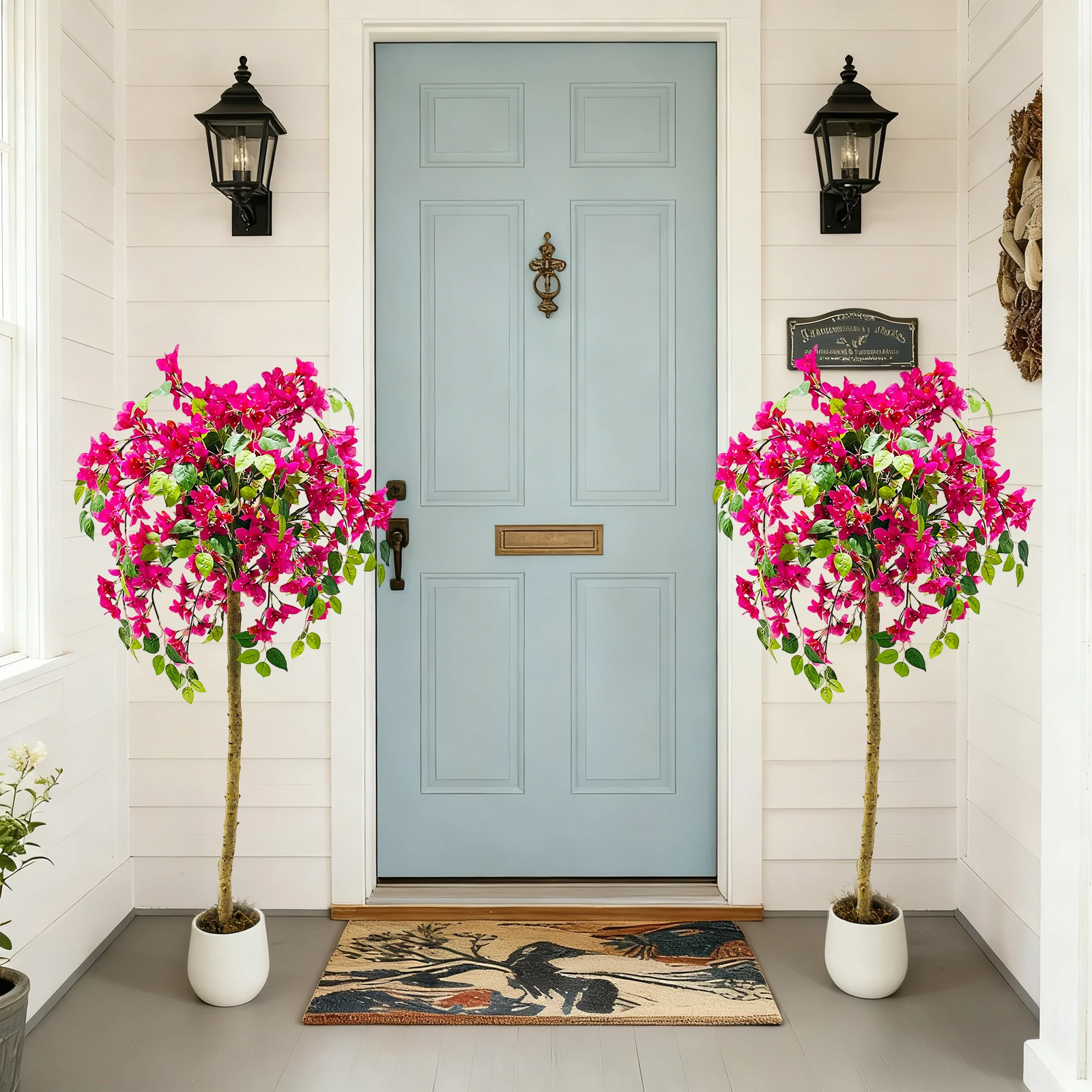 150 cm künstlicher Bougainvillea-Baum mit rosa Blumen im Topf, realistische künstliche Baumpflanze für drinnen und draußen, Büro, Gartendekoration – Detail 11