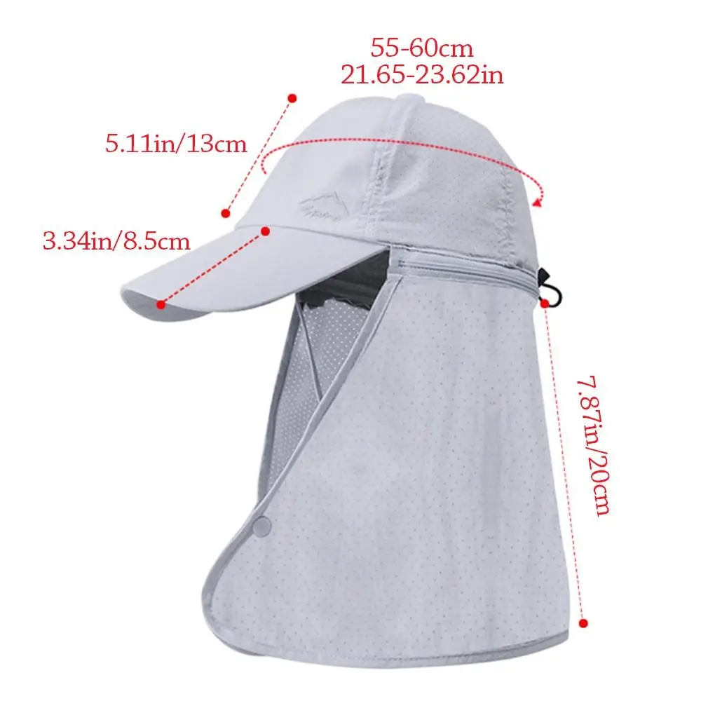 Waterproof Nylon Sun Hat with Detachable Shawl for Men and Women