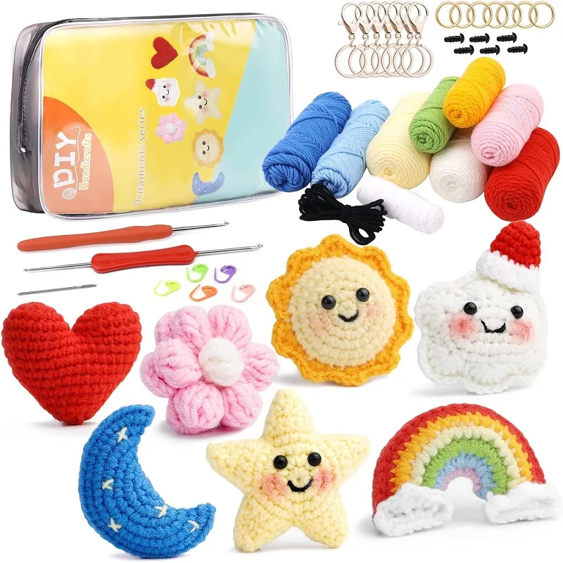LMDZ Crochet Kit for Beginners Kniting Starter Kit for Adults with Yarn  Crochet Stuffing Crochet Keychain and Video Tutorials - AliExpress
