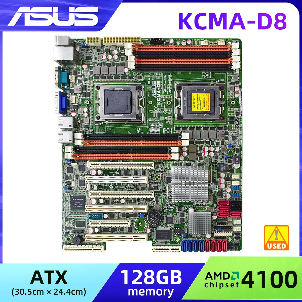 

Used AMD 5670 Motherboard ASUS KCMA-D8 DDR3 Socket C32KCMA-D8 Support 128GB ECC 5XPCI-E 16X VGA SATA II Server Motherboard