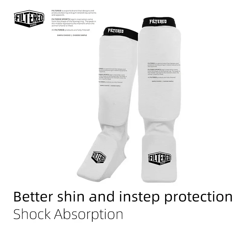 FILTERED SPORTS Protective Leg Guards for Sports Unisex Cotton Kickboxing Shin Guards High Elasticity Training Kickboxing SSG01