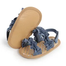 

Infant Baby Girls Summer Sandals Beach Leisure with Flower PU Leather Soft Sole Newborn Toddler First Walker Crib Dress Shoes