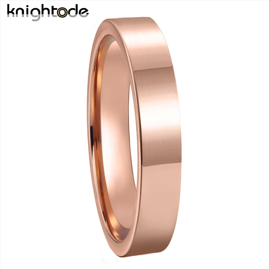 4mm 6mm 8mm Classic Simple Rose Tungsten Carbide Wedding Band Men Women Jewelry Engagement Rings Flat Polished Comfort Fit