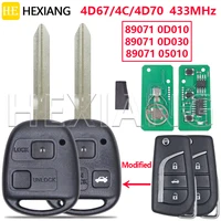 ชิป HE 0D010/0D030/05010 4D67/4C/4D70 รุ่น TOY47 กุญแจรีโมทรถยนต์แบบพลิก สำหรับรถยนต์โตโยต้า อเวนซิส โคโรลล่า ยาริส อแวนซ่า ปี 2003-2012