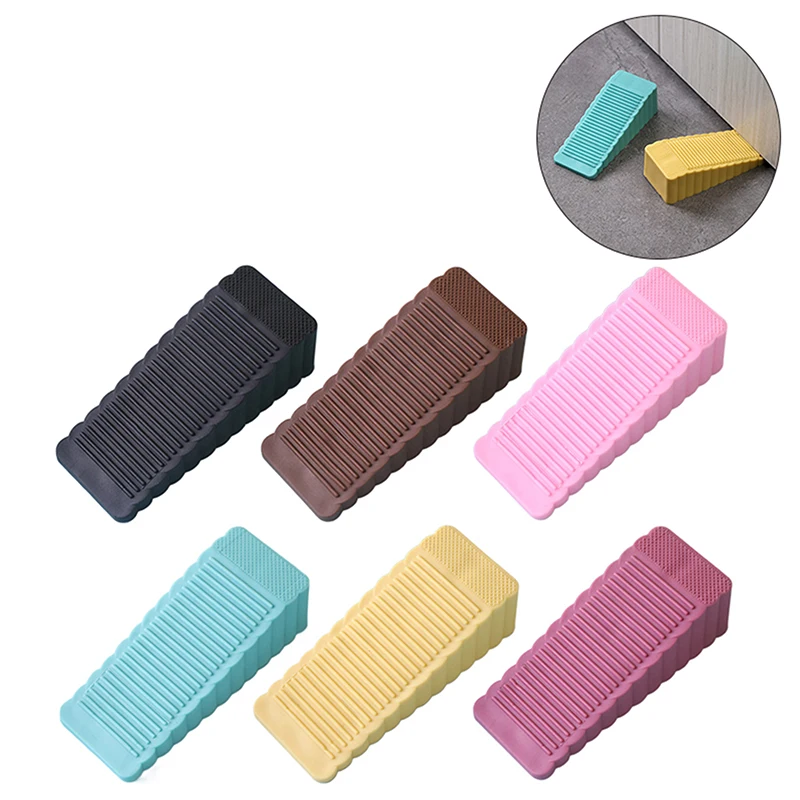 6PCS Safety Silicone Door Stop Stoppers Block Wedge Doorstops Door Stopper Home Office Rear Retainer Anti-collision Stop