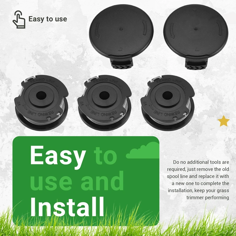 ABYO Strimmer Spool Replacement For , 8Pcs String Trimmer Spool Compatible With Cordless Grass Trimmer Art 23 SL