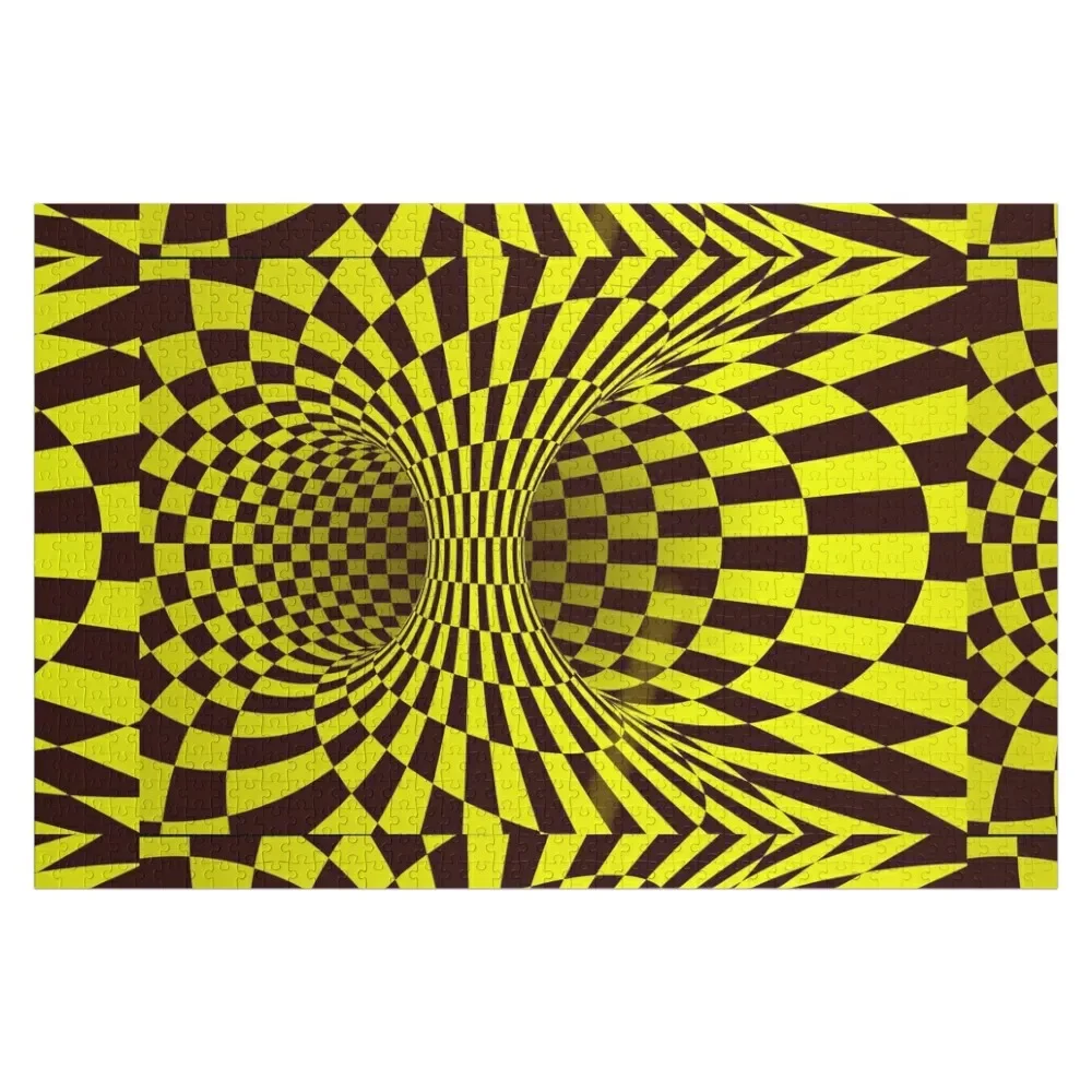 

Yellow Trippy optical illusion Jigsaw Puzzle Personalized Kids Gifts Toys For Children Puzzle