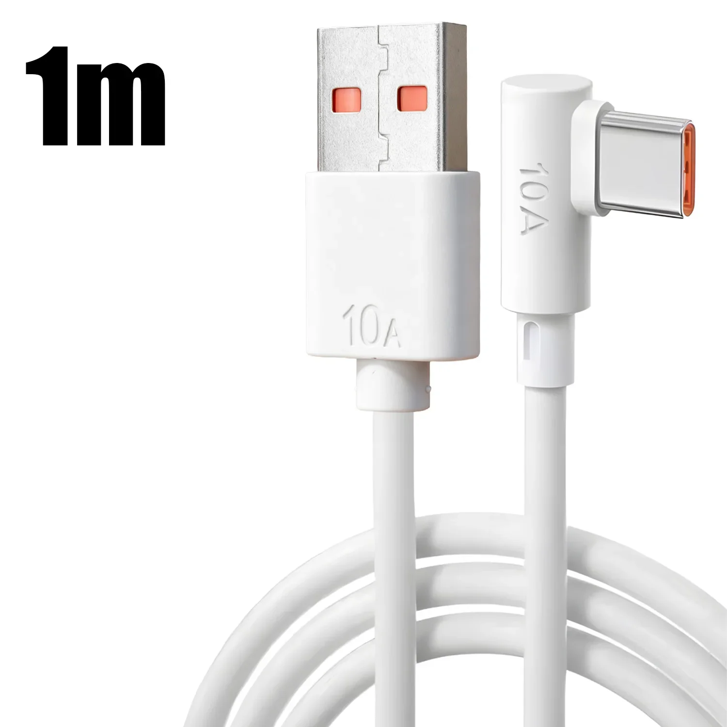 High-Speed 10A USB-C Cable with 90° Elbow Design